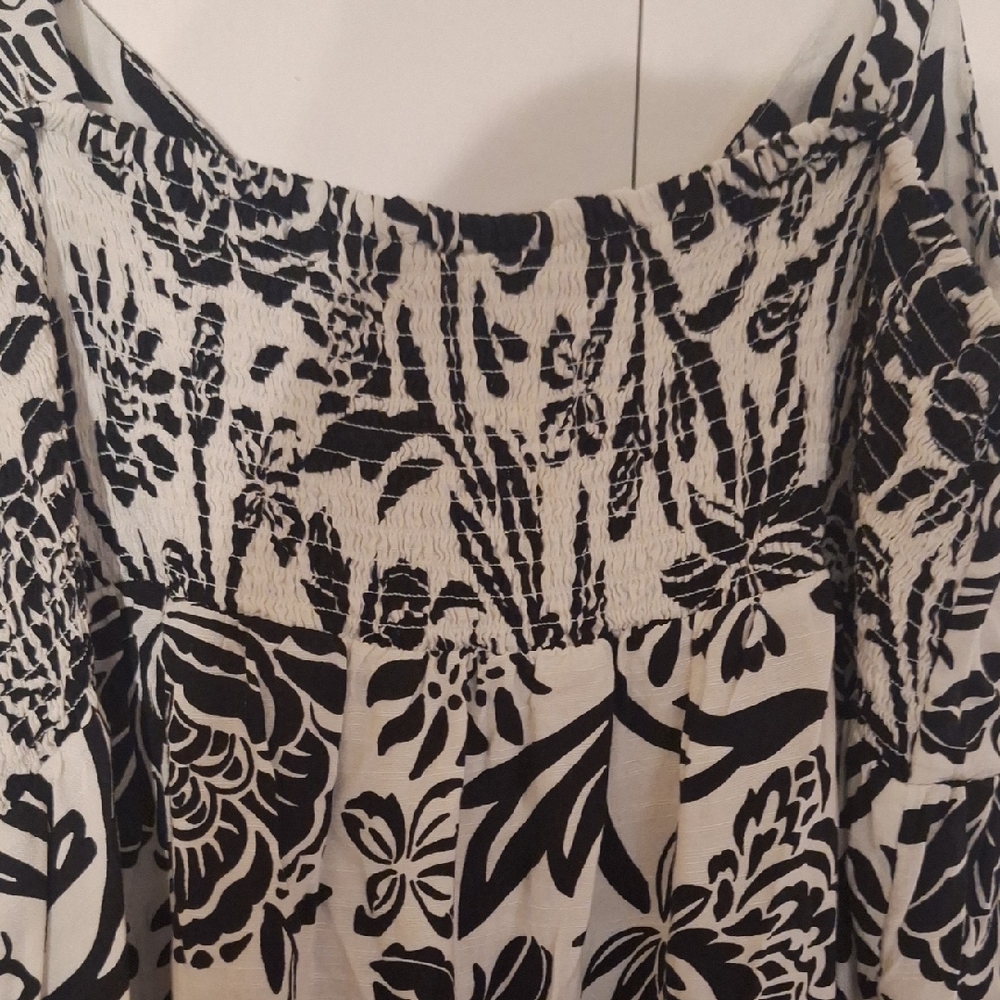 Knox Rose Black and White Floral Midi Dress - Picture 8 of 8